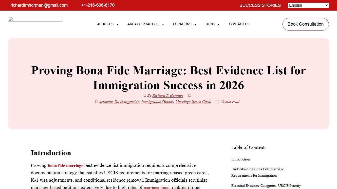 Proving a Bona Fide Marriage in 2026: Best Evidence Checklist