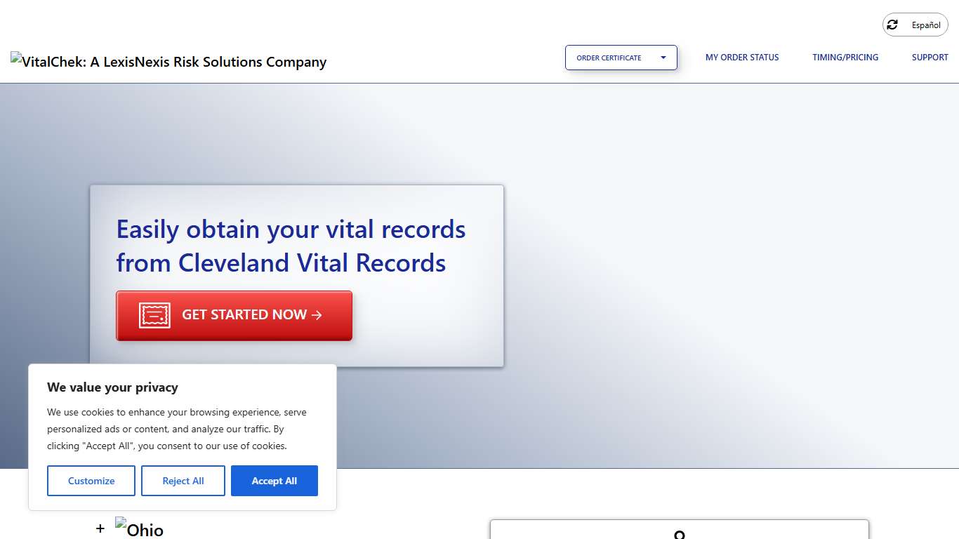 Cleveland Vital Records (OH) Order Certificates - VitalChek